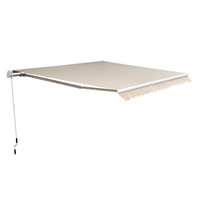 Outsunny Luifel aluminium luifel aluminium knikarmluifel 4,5 x 3 m zonwering balkon beige