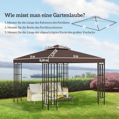 Ersatzdach Für Inbus/Roth Pavillon Riplock 350 – Beige, Nur Dach, Ohne Gestell