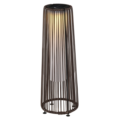 Outsunny Lampadaire Jardin LED Résine Chocolat Ø21,5x61cm
