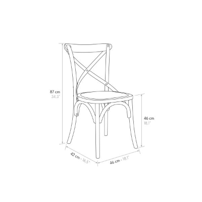 PAZZO DESIGN Sedia Oscar Nero Consumato set da 4 sedie