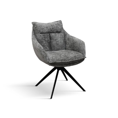 PAZZO DESIGN Sedia Gastone Grigio set da 2 sedie con rivestimento in tessuto e gambe in metallo