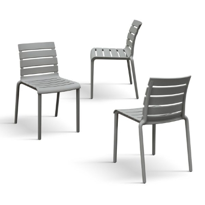 PAZZO DESIGN Sedia Brad Grigio set da 6 sedie in Polipropilene