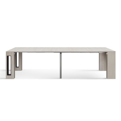 PAZZO DESIGN Tavolo Consolle Allungabile con porta prolunghe, Olmo Perla, Made in Italy, da 45 a 300 cm