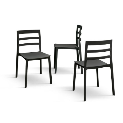 PAZZO DESIGN Sedia Luca set da 4 sedie Nero in Polipropilene