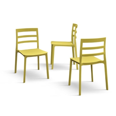 PAZZO DESIGN Sedia Luca set da 4 sedie giallo in Polipropilene