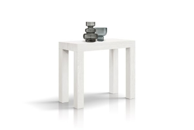 PAZZO DESIGN Tavolo Consolle allungabile, Bianco frassinato, Nobilitato, Made in Italy, da 45 a 300 cm