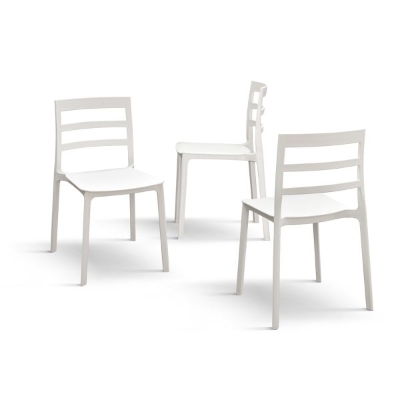 PAZZO DESIGN Sedia Luca set da 4 sedie bianco in Polipropilene