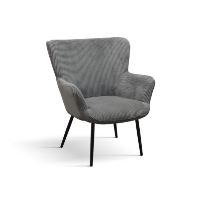 PAZZO DESIGN Poltrona Titti Grigio Scuro, rivestimento in velluto