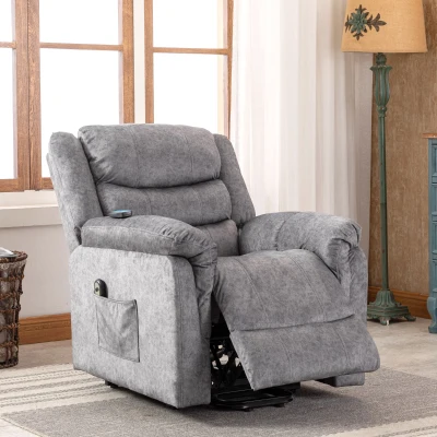 Fauteuil releveur électrique inclinable avec massage chauffant et vibration, Gris