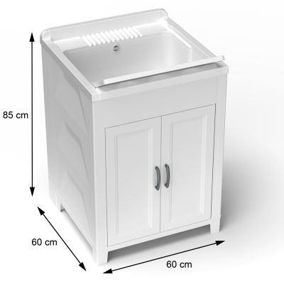 MONGARDI Mobile Lavatoio in resina per esterno-interno 60x60x85