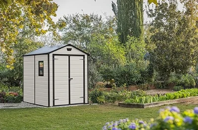 Keter Casetta da Giardino Manor 6x8, Beige, 185,8 X 236,8 X 227 h