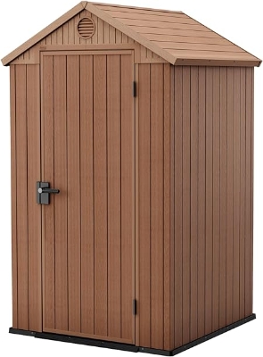 Keter Casetta da Giardino Darwin 4x4, Marrone, 125,8 X 117 X 205 h