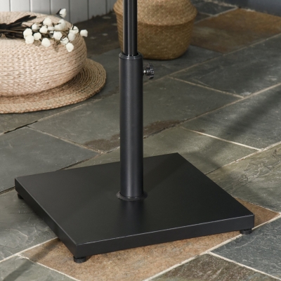 Outsunny Base para Chapéu de Sol Universal Suporte para Chapéu de Sol para Jardim Terraço 45x45x39cm Preto