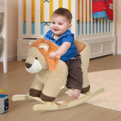 HOMCOM Cavallo a dondolo 68cm x 35cm x 50cm Marrone
