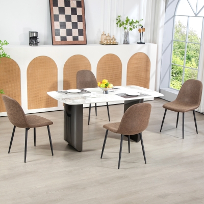 Set de 4 Scaune de Sufragerie, 46x61x85 cm, Maro