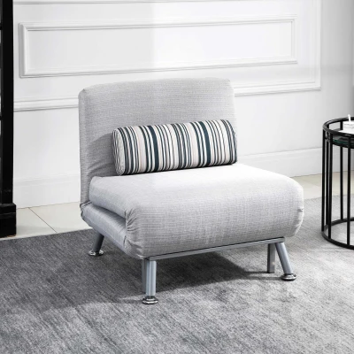 HOMCOM Futon Sofa Bed 1 Person Sleeper Foldable Portable Pillow Lounge Couch Furniture