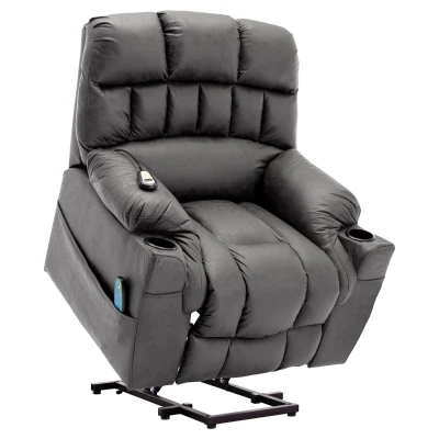 Electric Power Lift Recliner Armchair with Heating Points, Grey