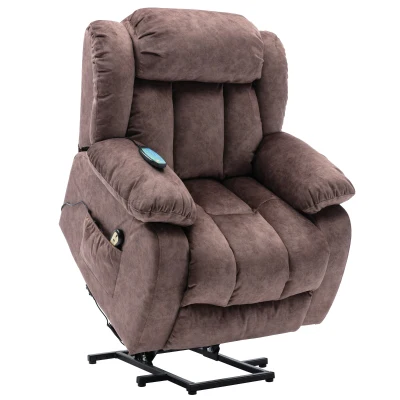 Power Lift Recliner Massage Chair with Heat & Vibration, Brown