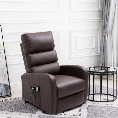 Power Lift Recliner Massage Chair with Heat & Vibration, Brown