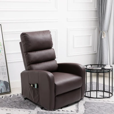 Power Lift Recliner Massage Chair with Heat & Vibration, Brown
