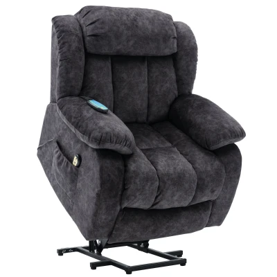 Power Lift Recliner Massage Chair with Heat & Vibration, Grey