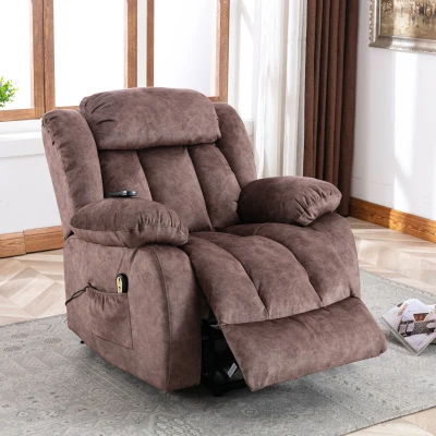 Power Lift Recliner Massage Chair with Heat & Vibration, Brown