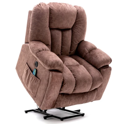 Power Massage Lift Recliner Chair with Heat & Vibration, Brown