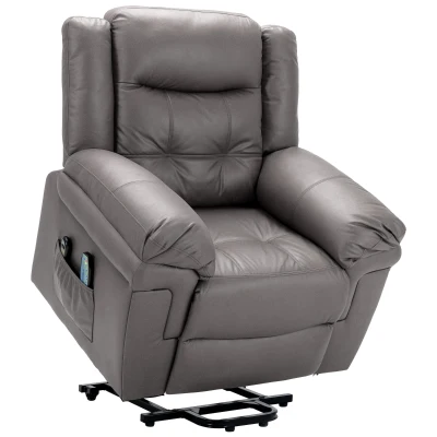 Electric Power Lift Massage Chair with Heating Points, Grey