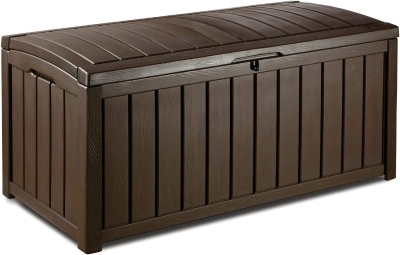 Keter Baule da Giardino Glenwood, 390L, Effetto Legno, Marrone, 128x65x61H cm