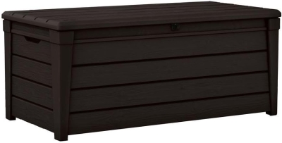 Keter Baule da Giardino Brightwood, 454L, Effetto Legno, Marrone, 145x69,7x60,3H cm