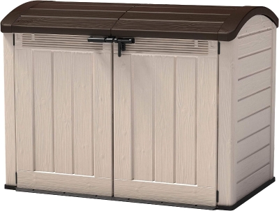 Keter Porta Attrezzi da Giardino Store-It-Out Ultra, 2000L, Effetto Legno, Beige, 177x111x134H cm