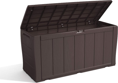 Keter Baule da Giardino Sherwood, 270L, Effetto Legno, Marrone, 117x45x58H cm