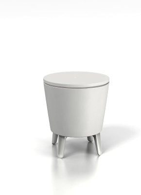 Keter Contenitore Portaghiaccio Cool Bar con Funzione di Tavolino, 30L, Bianco, 49,5x49x5x84,5H cm