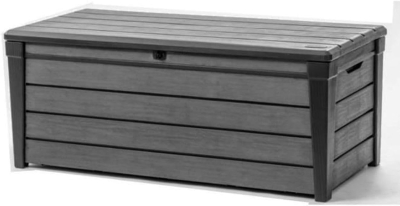 Keter Baule da Giardino Brushwood, 454L, Effetto Legno Spazzolato, Grigio, 145x69,7x60,3H cm