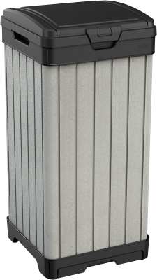 Keter Pattumiera da Esterno Rockford, 125L, Effetto Legno Spazzolato, 41x41x87,4H cm