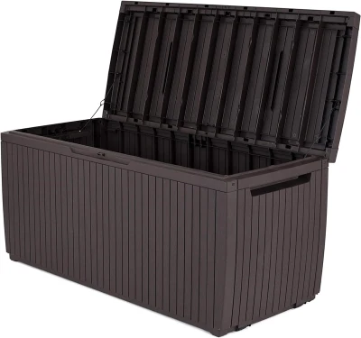 Keter Baule da Giardino Springwood, 305L, Effetto Legno, Marrone, 123x53,5x57H cm