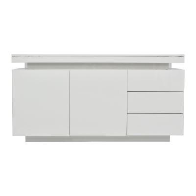 Mid-Century Style Sideboard with 16-Colour LED Lights, White