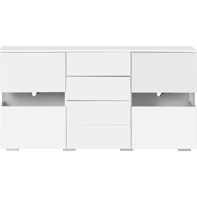 High Gloss Modern Sideboard Cabinet with LED Lights, White