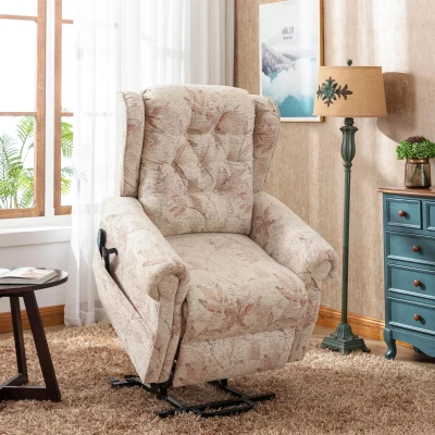 Dual Motor Power Lift Recliner Chair for Elderly with Heat Massage and Infinite Position, Beige
