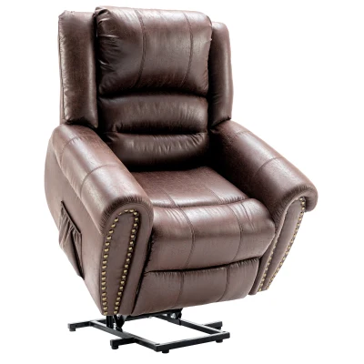 Large Executive Power Lift Recliner Chair with Heating Massage Points, Brown