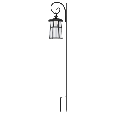 Outsunny Lampa ogrodowa solarna, 6000K 30lm, 16,5x21,5x122cm, Czarna