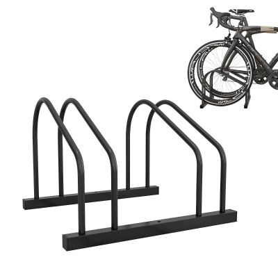 SPORTNOW Râtelier 2 Vélos Acier Noir 61mm Pneu 50x34x27,5 cm