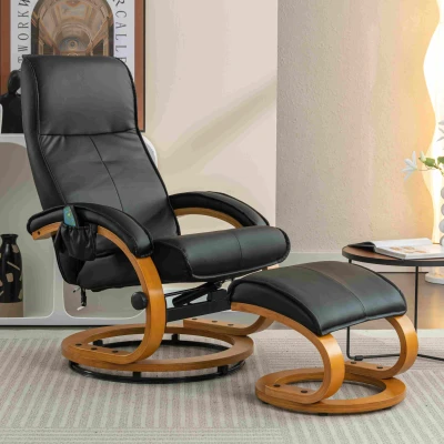 Electric Recliner Armchair with 5 Point Massage, Black