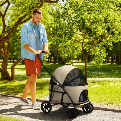 Carucior 2 in 1 pentru animale de companie pentru caini de