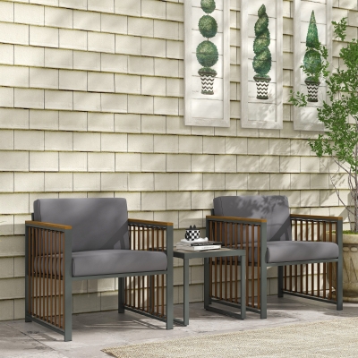 Set De Mobilier De Gradina din 3 Piese, Gri