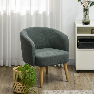 Fotoliu Modern din Material Teddy, 67x66x67 cm, Verde Închis