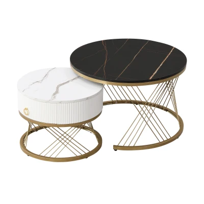 Elegant Nesting Coffee Table Set, Black