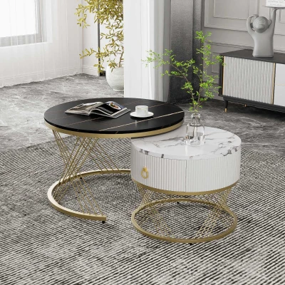 Elegant Nesting Coffee Table Set, Black