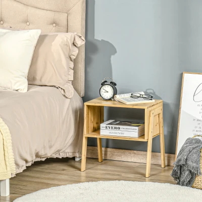 HOMCOM Comodino 43cm x 32.5cm x 42cm Color Legno