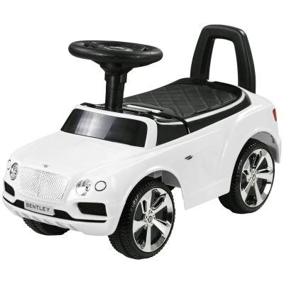 AIYAPLAY Bentley Bentayga jeździk, pojazd z klaksonem, muzyką i przeciw przechylaniu dla dzieci od 18 miesięcy, biały